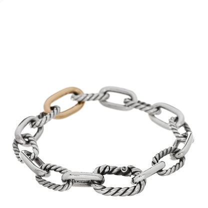 David Yurman Sterling Silver 18K Yellow Gold 8.5mm Madison Chain Bracelet 2 of 4