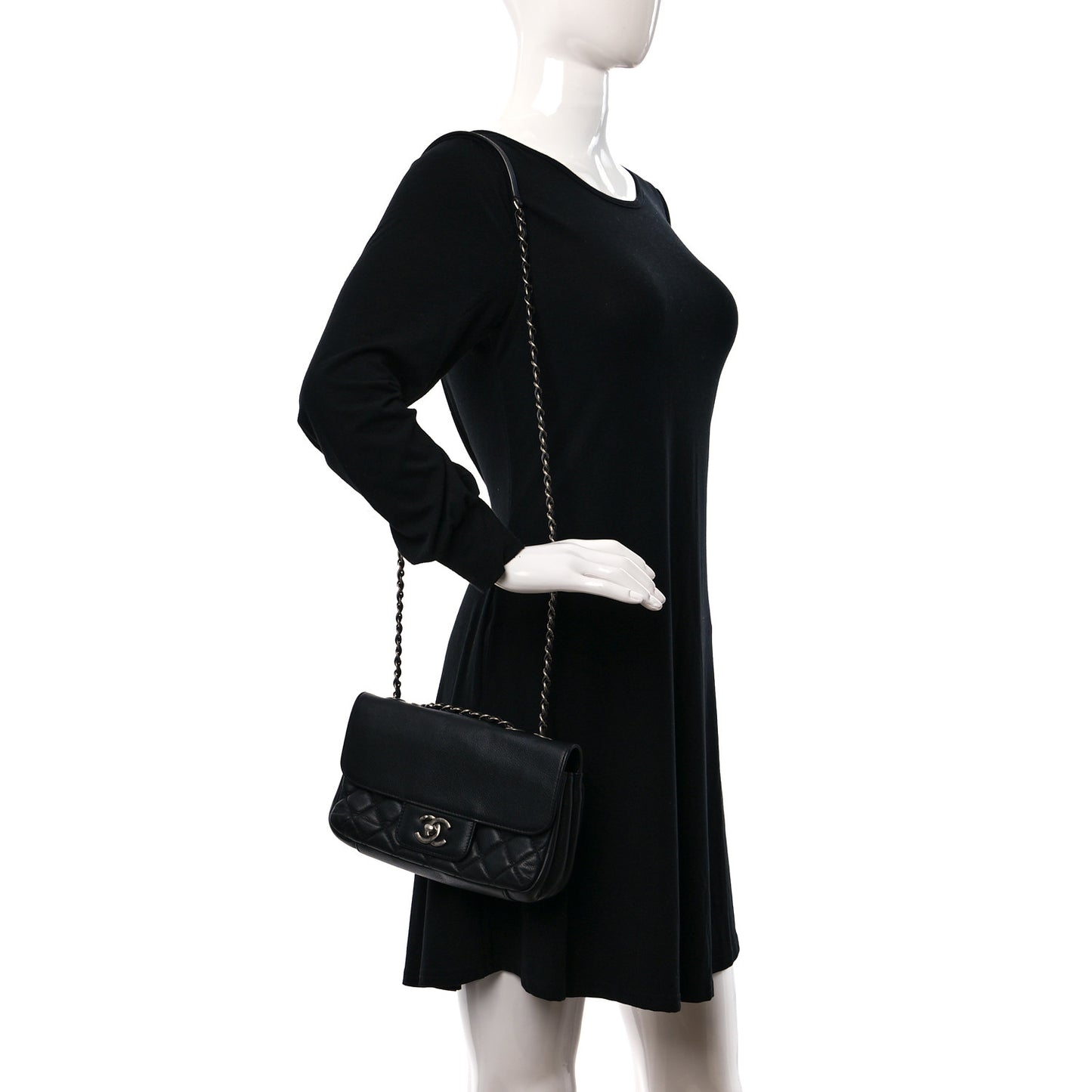 Caviar All About Flap Bag Black