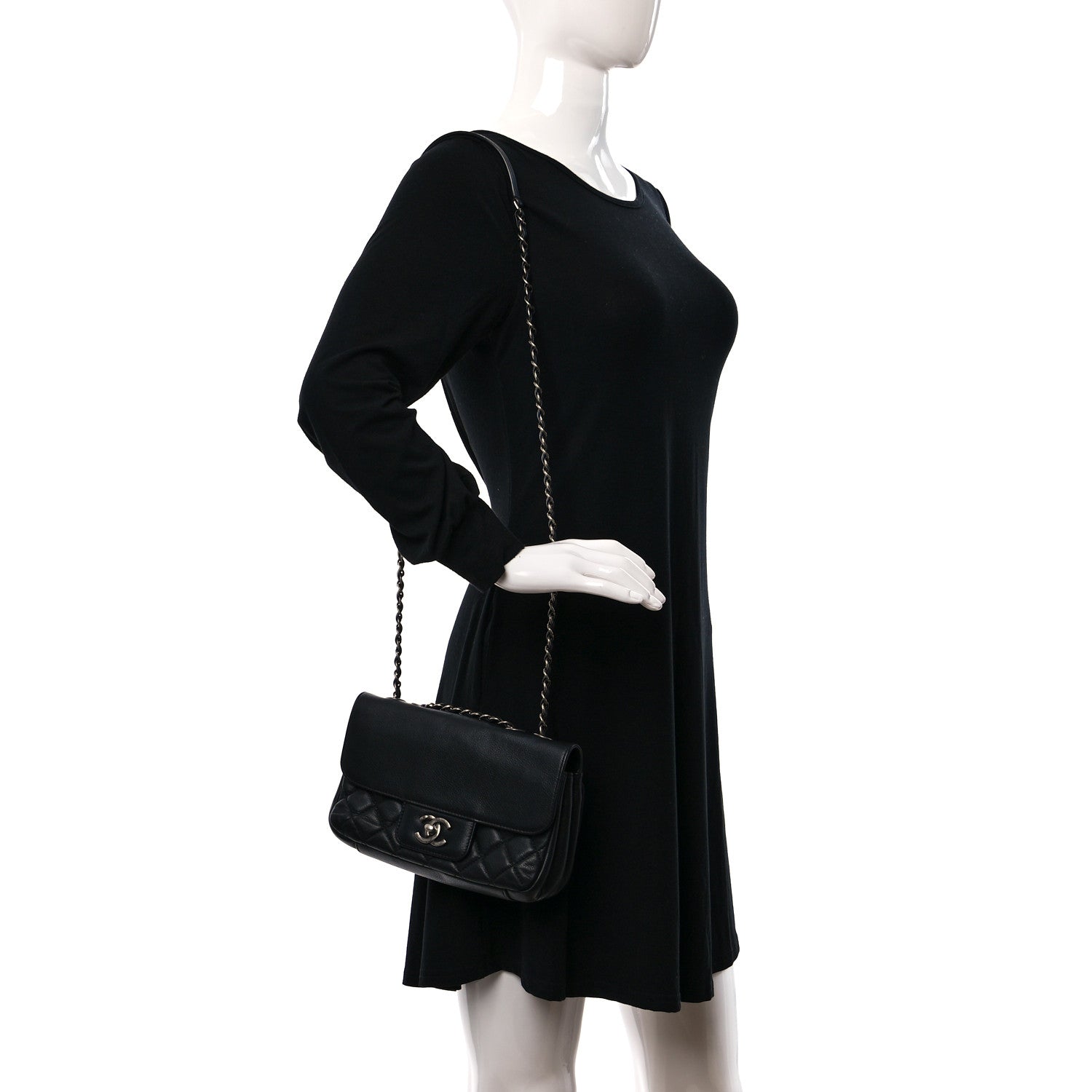 Chanel Caviar All About Flap Bag Black 2 of 11