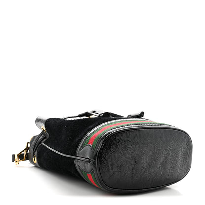 Gucci Suede Patent Web Small Ophidia Bucket Bag Black 4 of 11