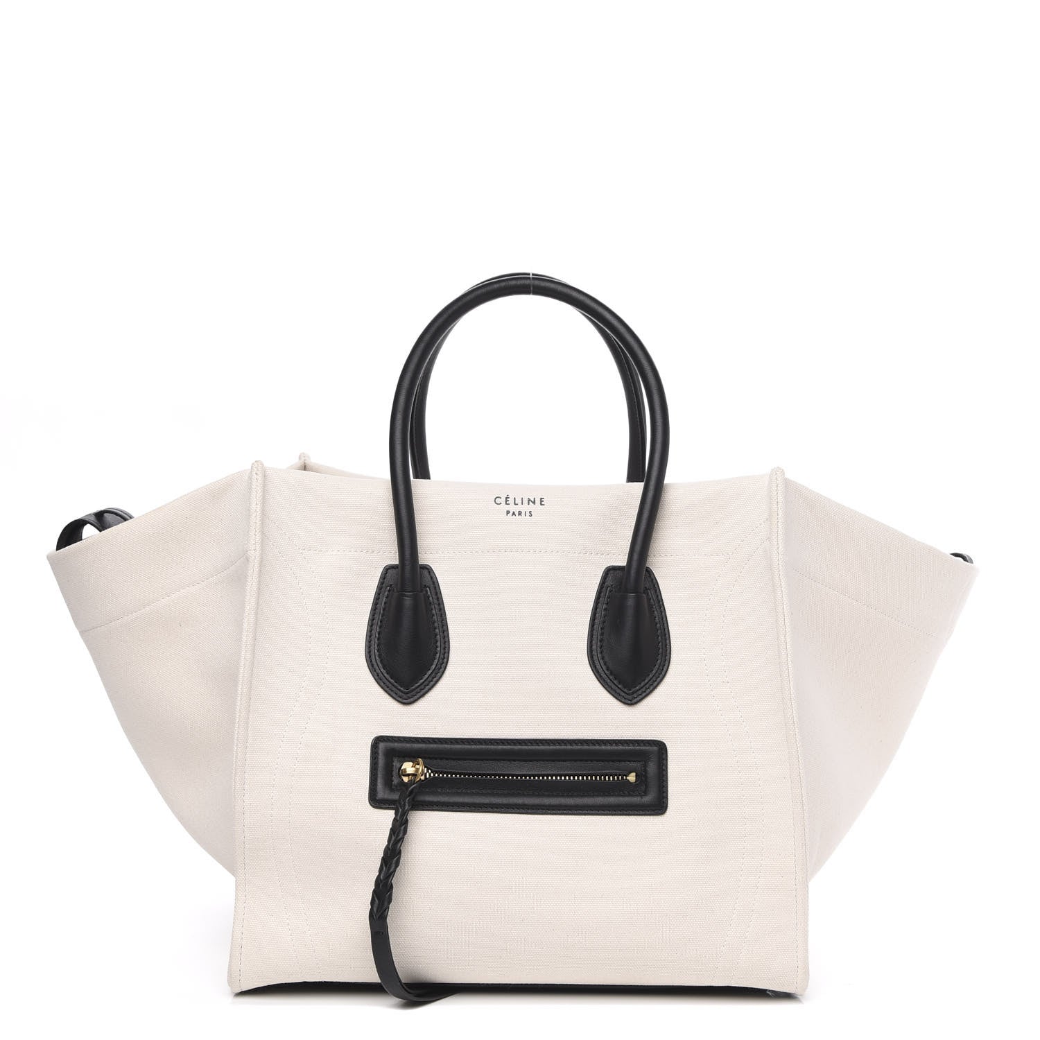 Celine Cotton Canvas Medium Phantom Luggage White 1 of 11