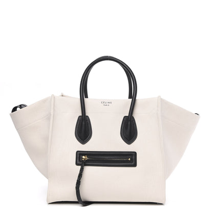 Celine Cotton Canvas Medium Phantom Luggage White 1 of 11
