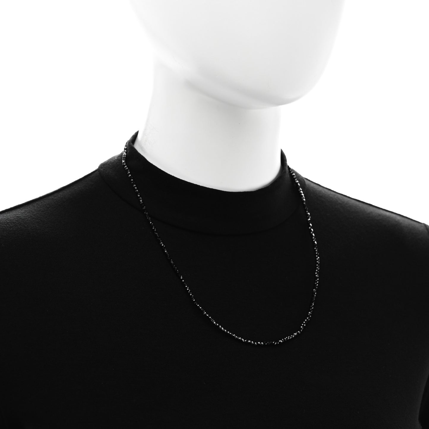 Sterling Silver Black Spinel Ziegfeld Bead Necklace