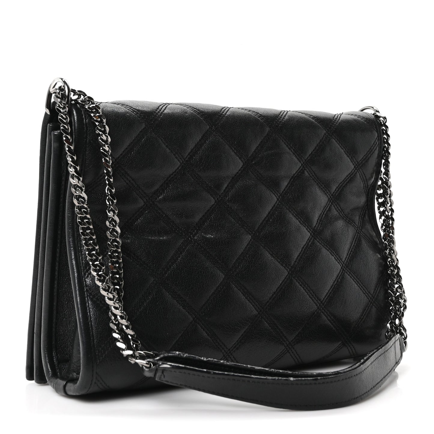 Lambskin Quilted Mini Becky Chain Bag Black