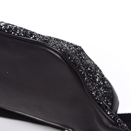 Saint Laurent Lambskin Glitter Belt Bag Metallic Black 8 of 10