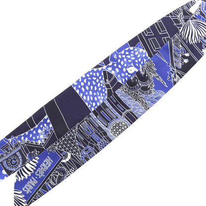 Hermes Silk Animapolis Plumetis Twilly Marine Bleu Royal 4 of 4