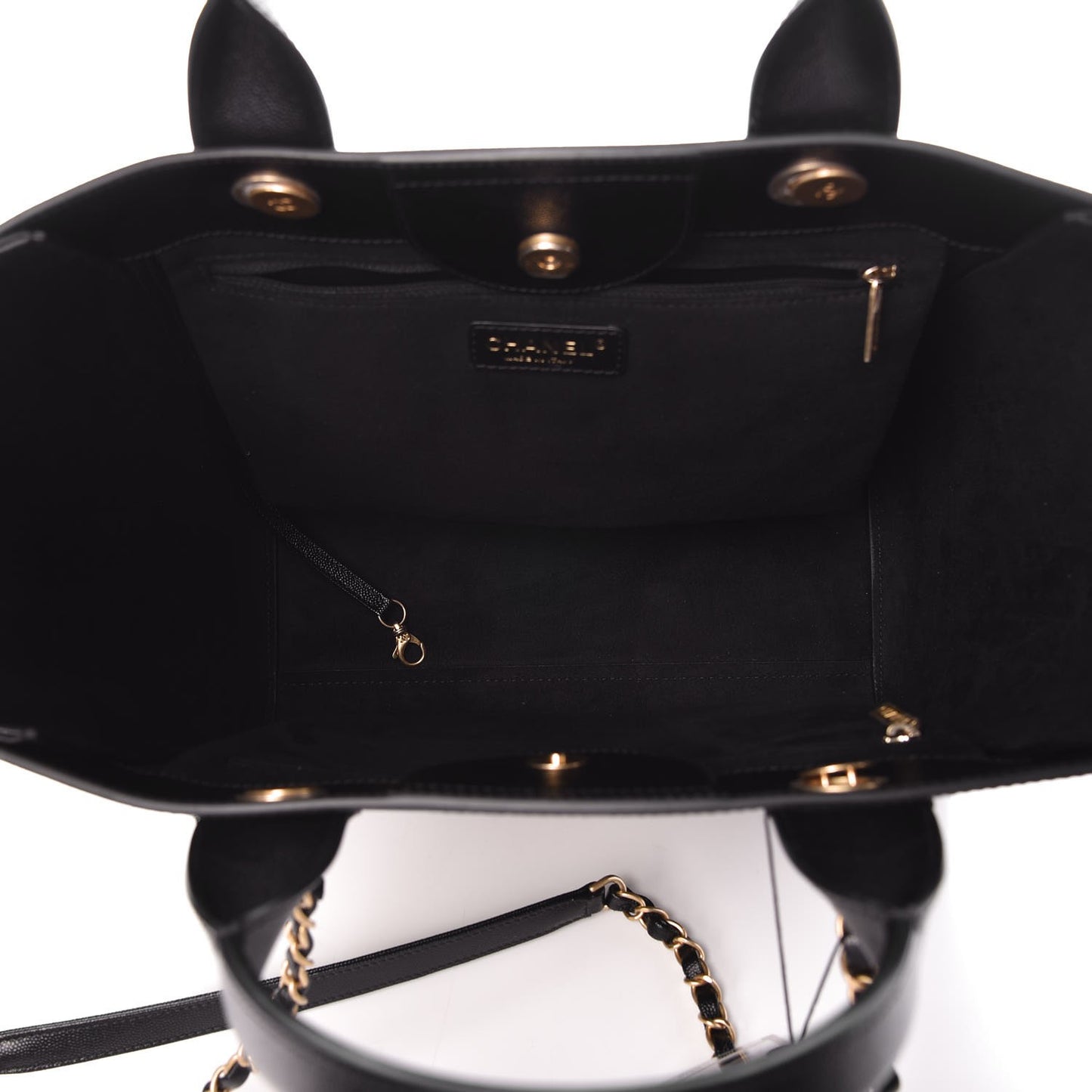 Caviar Small Studded Deauville Tote Black