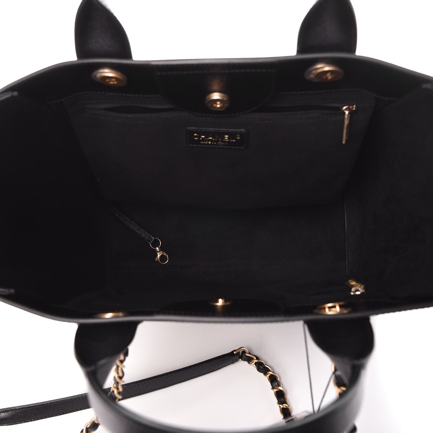 Chanel Caviar Small Studded Deauville Tote Black 6 of 8