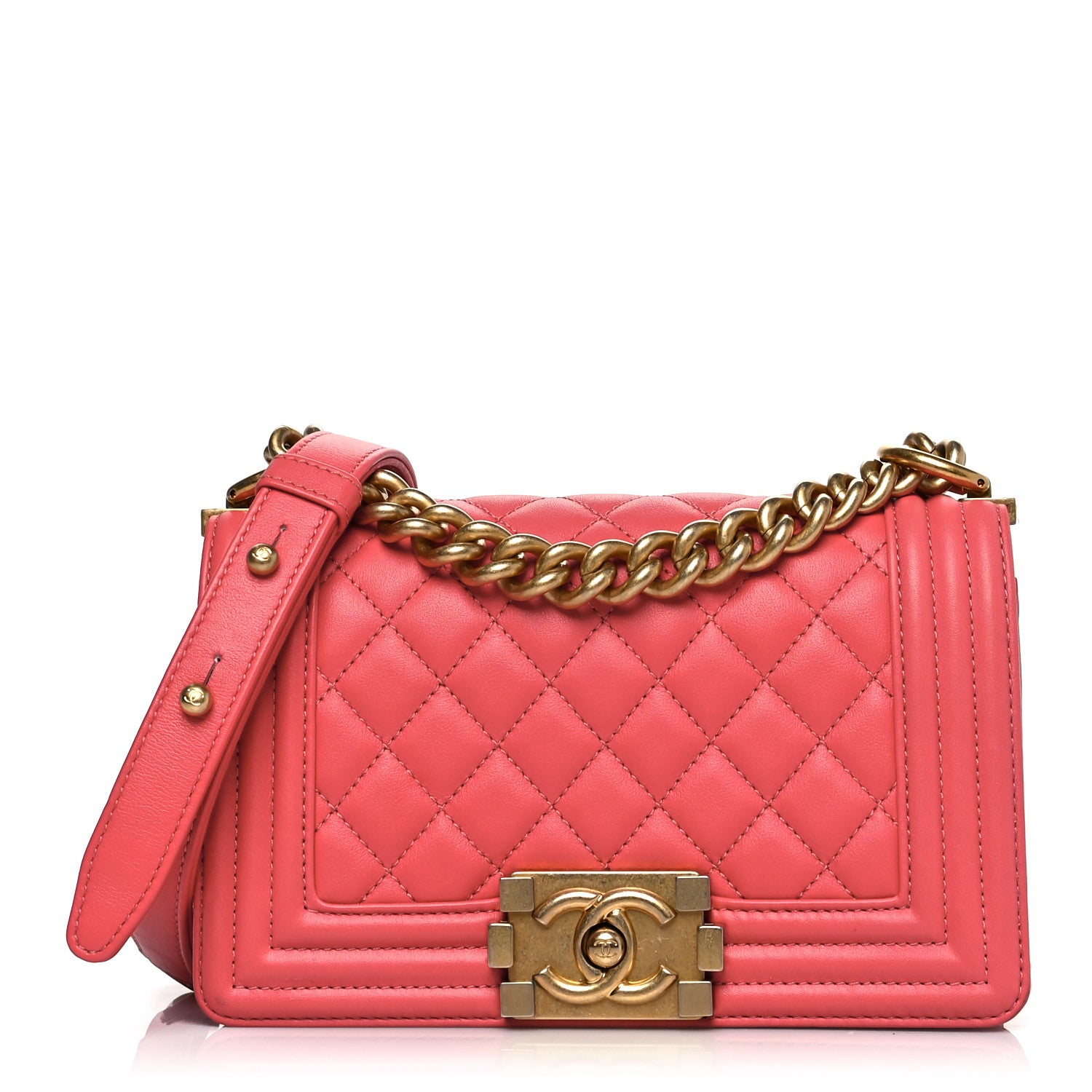 Chanel Calfskin Quilted Small Boy Flap Dark Pink 1 of 12