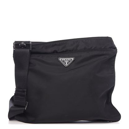 Prada Nylon Flat Messenger Bag Black 1 of 8
