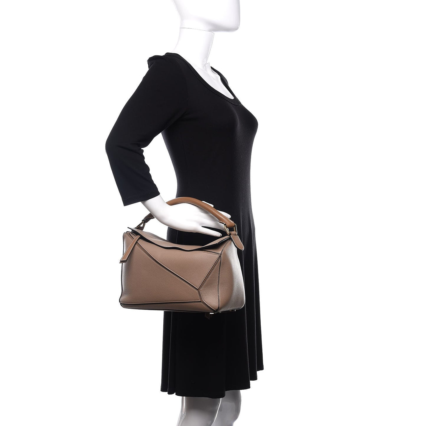 Calfskin Medium Puzzle Bag Sand Mink
