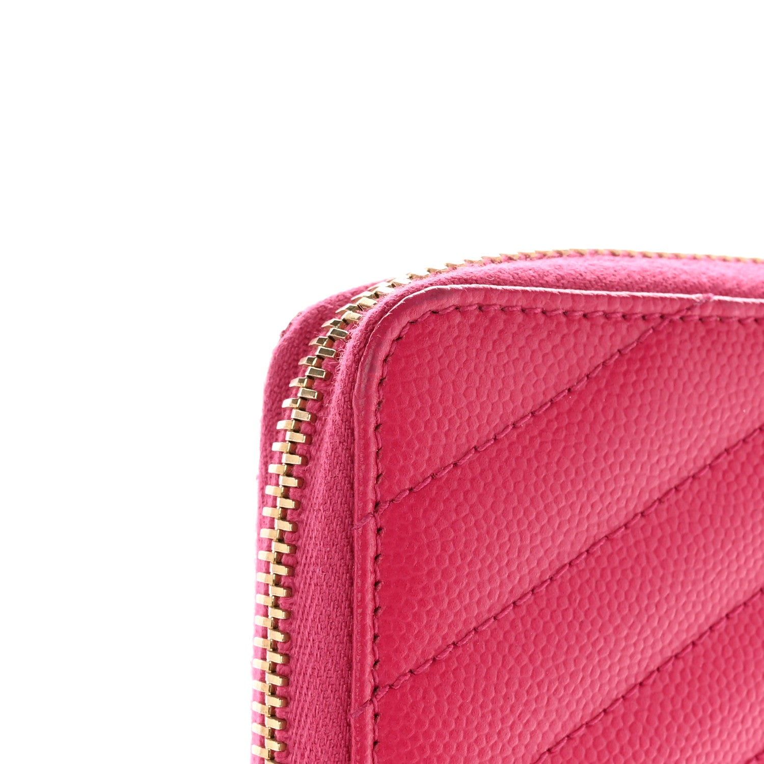 Saint Laurent Grain De Poudre Matelasse Chevron Monogram Phone Wallet Pink 11 of 12