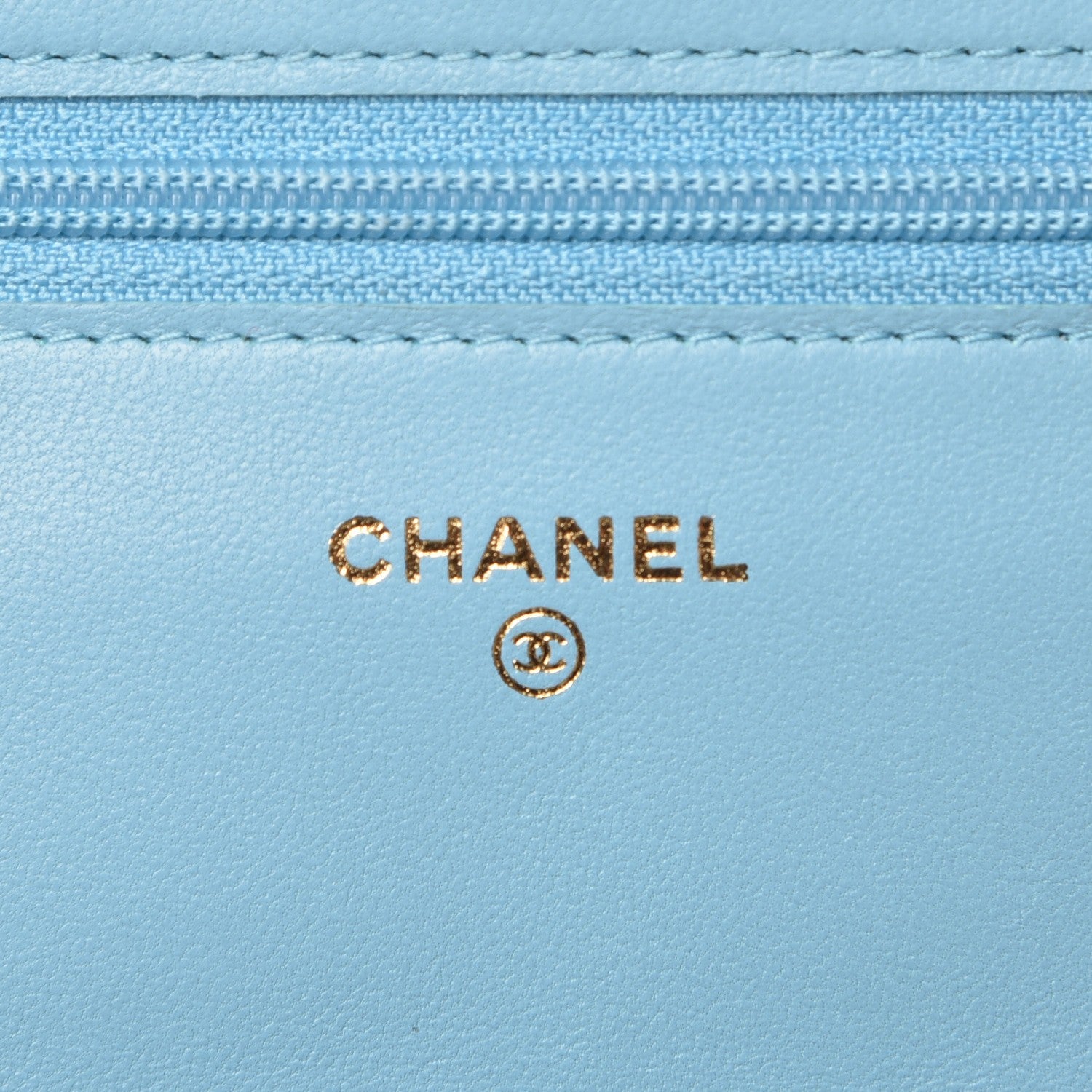 Chanel Lambskin Quilted Wallet On Chain WOC Light Blue 6 of 9