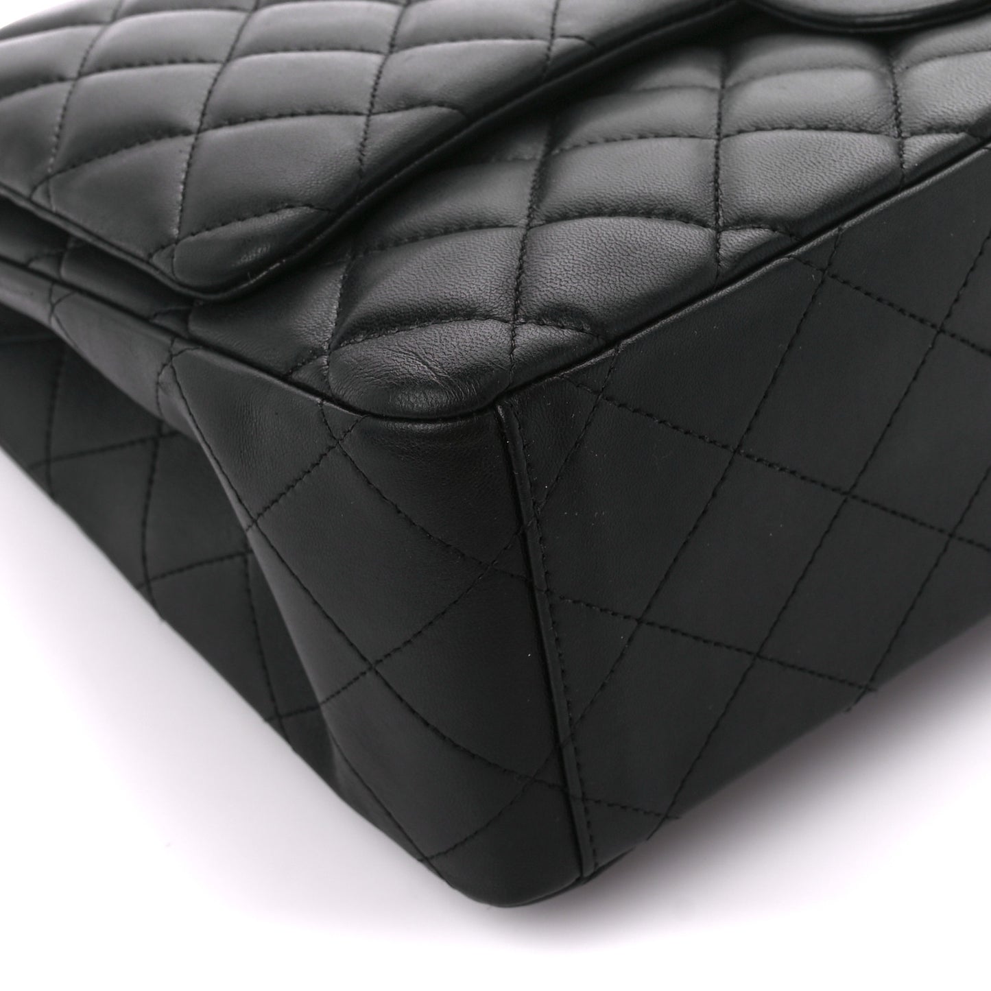 Lambskin Quilted Maxi Single Flap Black