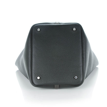 Hermes Taurillon Clemence Swift Bi-Color Picotin 22 MM Plomb Graphite 7 of 11