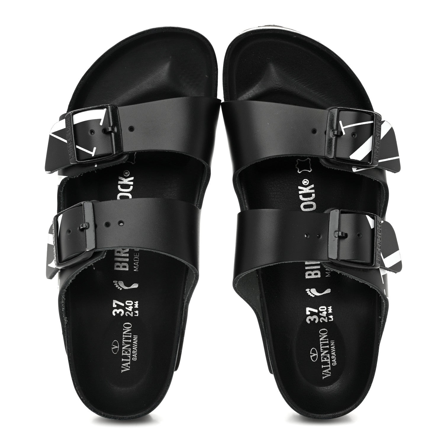 Valentino Garavani Calfskin VLTN Birkenstock Slide Sandals 37