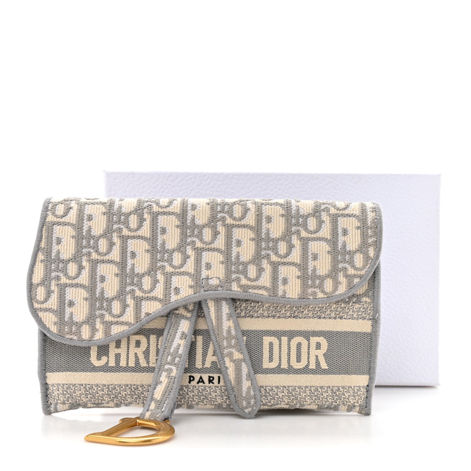 Christian Dior Oblique Slim Saddle Pouch Grey 13 of 13