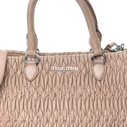 Miu Miu Nappa Matelasse Swarovski Crystal Tote Cammeo 17 of 17