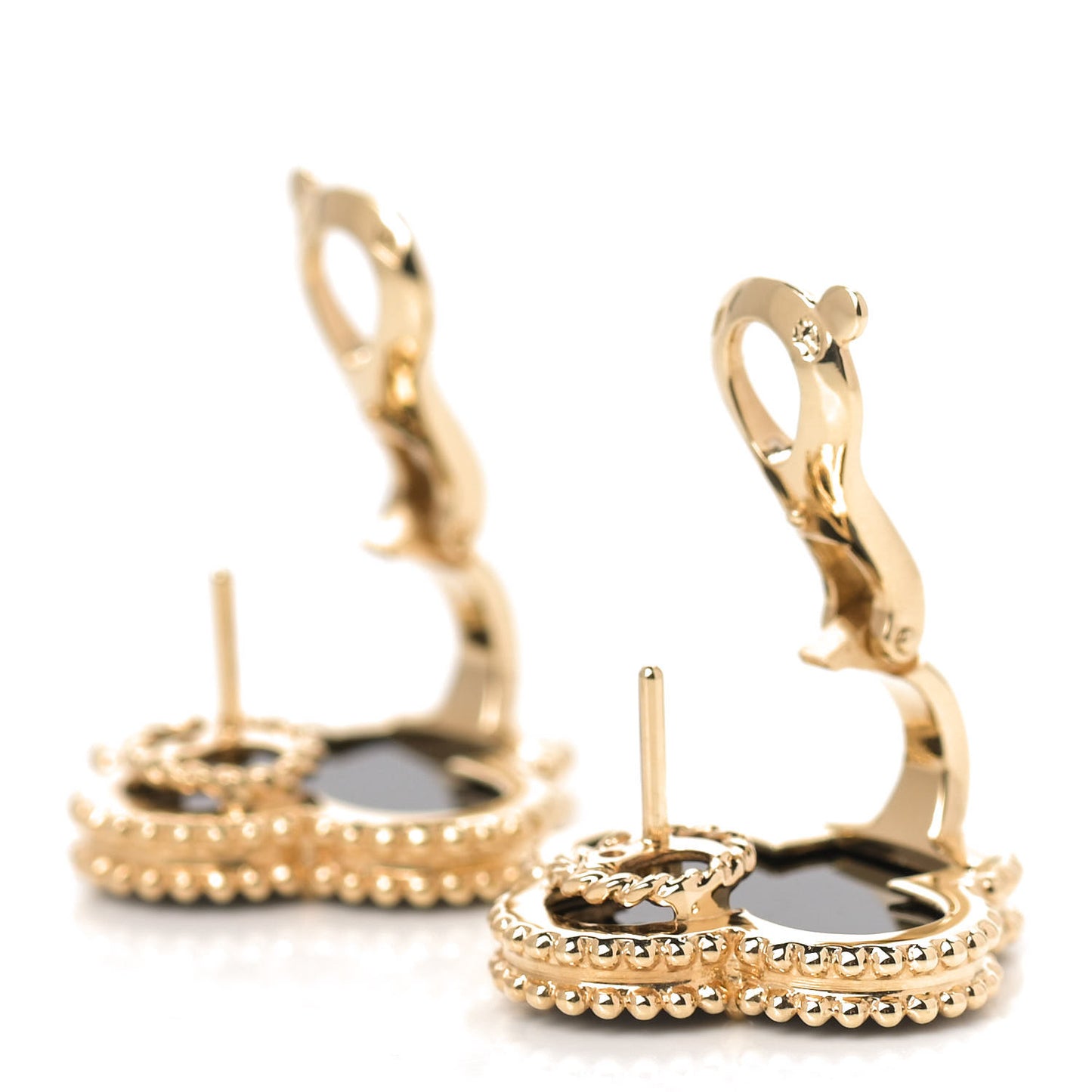 18K Yellow Gold Black Onyx Magic Alhambra Earrings