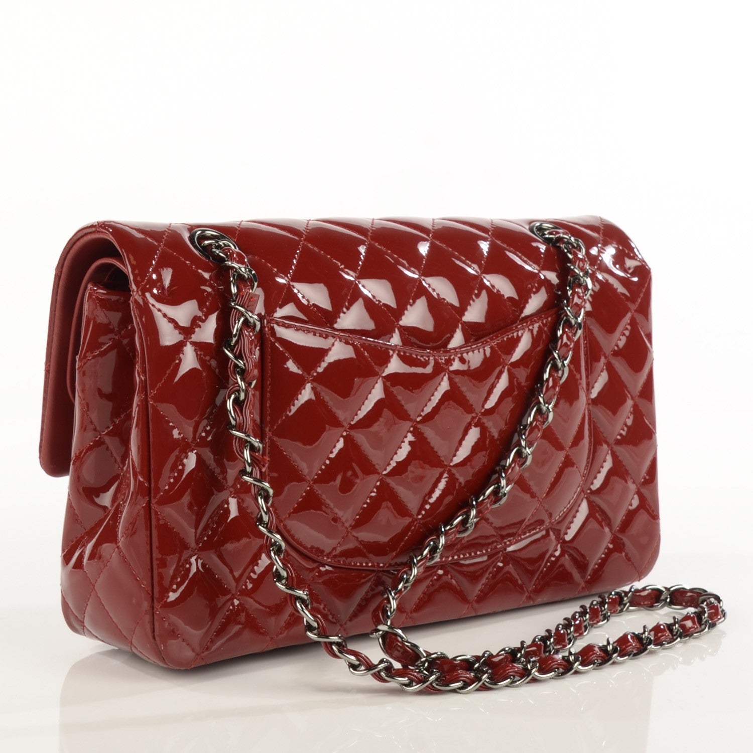 Chanel Patent Calfskin Quilted Medium Double Flap Red 6 of 10