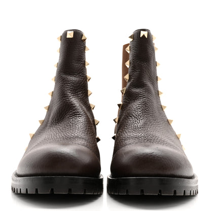 Valentino Garavani Calfskin Rockstud Beatle Chelsea 20mm Ankle Boots 40 Fondant 2 of 11