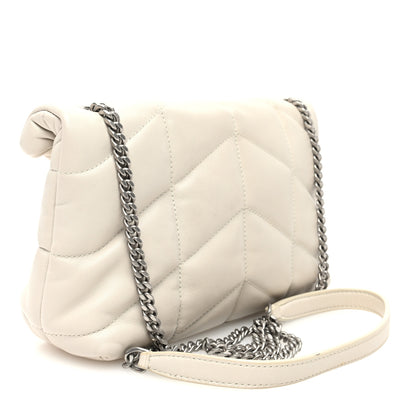 Saint Laurent Lambskin Quilted Toy Loulou Puffer Monogram Chain Satchel Crema Soft 3 of 9