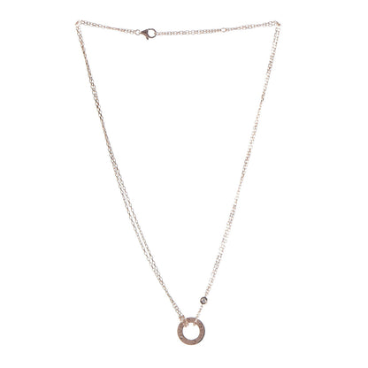 Cartier 18K Pink Gold 2 Diamond LOVE Necklace 3 of 7