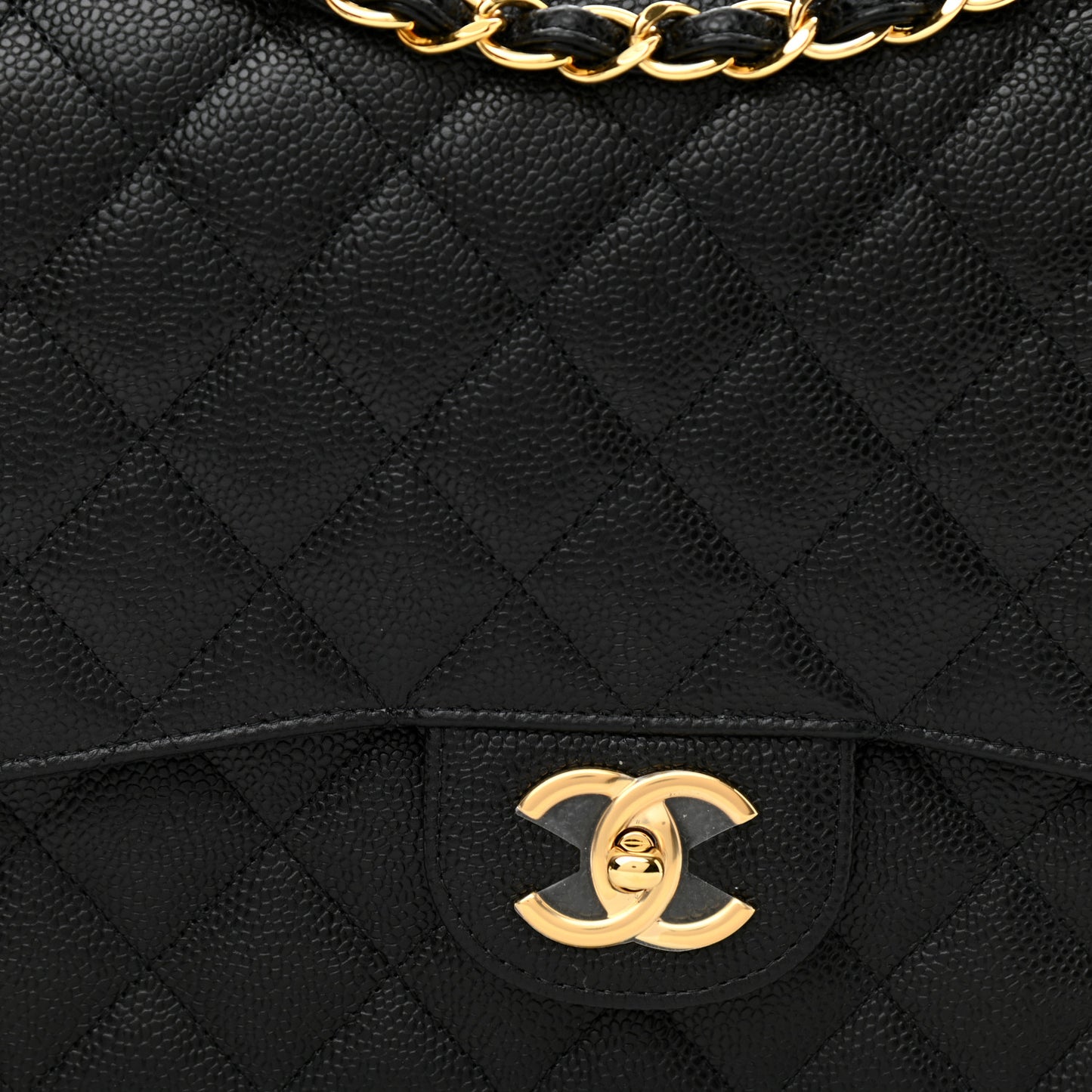Caviar Quilted Maxi Double Flap Black