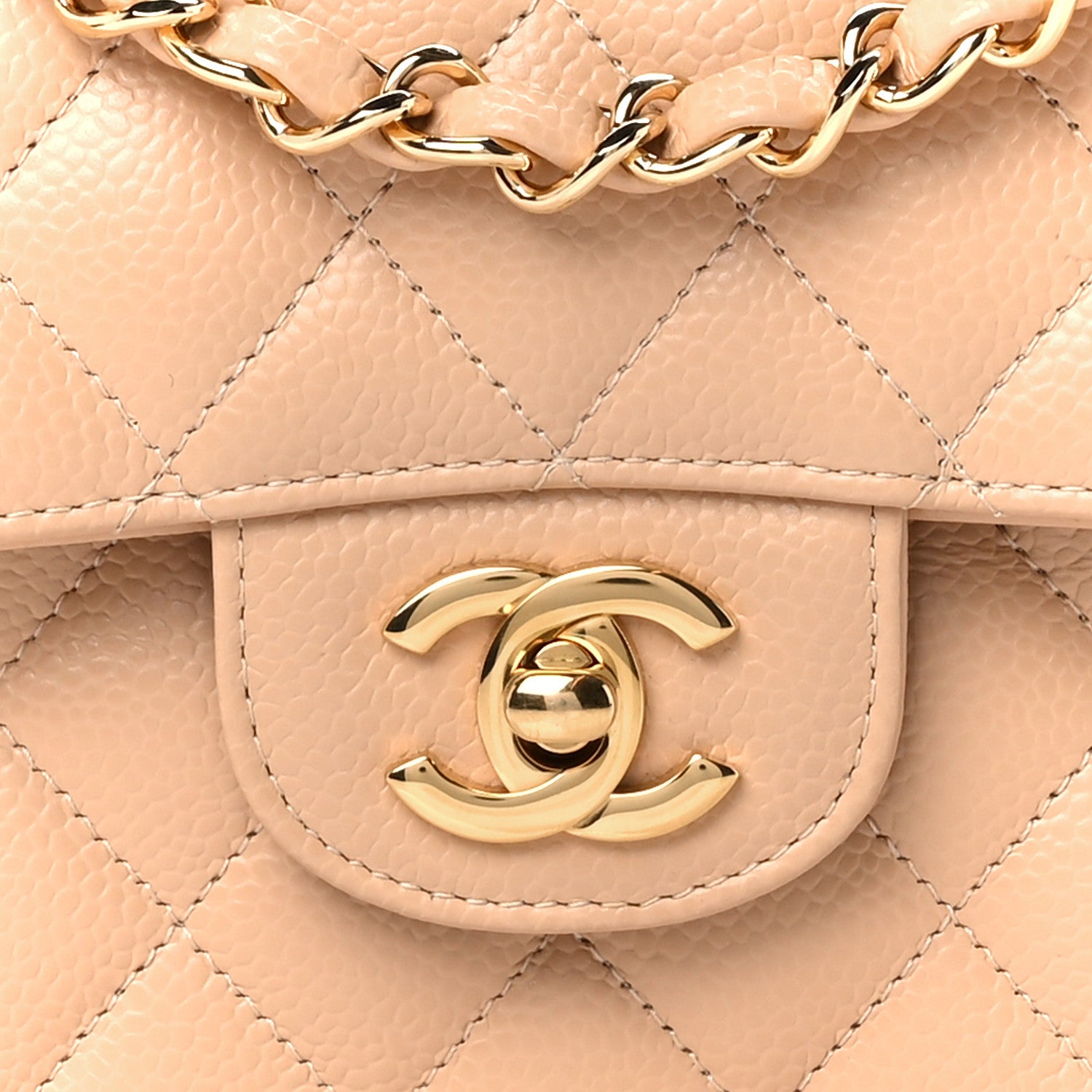 Chanel Caviar Quilted Small Double Flap Beige 9 of 11