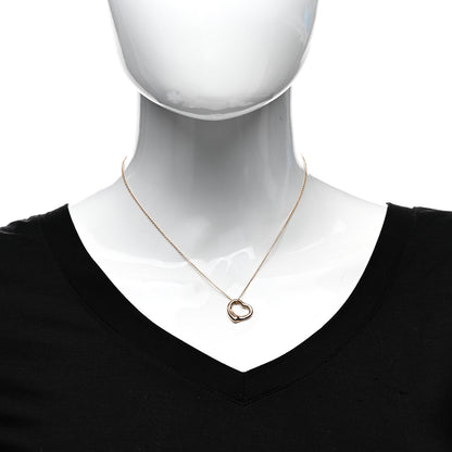 Tiffany 18K Rose Gold 16mm Elsa Peretti Open Heart Pendant Necklace 2 of 4