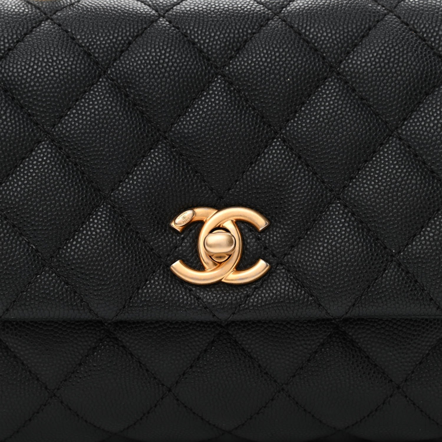 Chanel Caviar Lizard Embossed Quilted Mini Coco Handle Flap Black 14 of 20