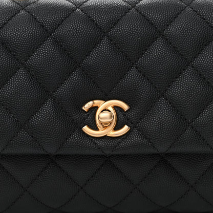 Chanel Caviar Lizard Embossed Quilted Mini Coco Handle Flap Black 14 of 20