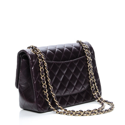 Chanel Lambskin Quilted Jumbo Double Flap Purple 3 of 9