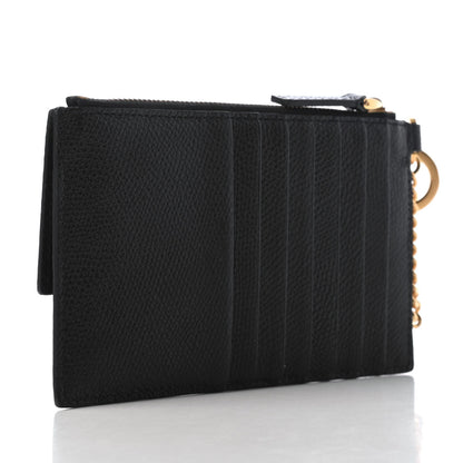 Valentino Garavani Grained Calfskin VLogo Zippered Card Holder Black 3 of 7
