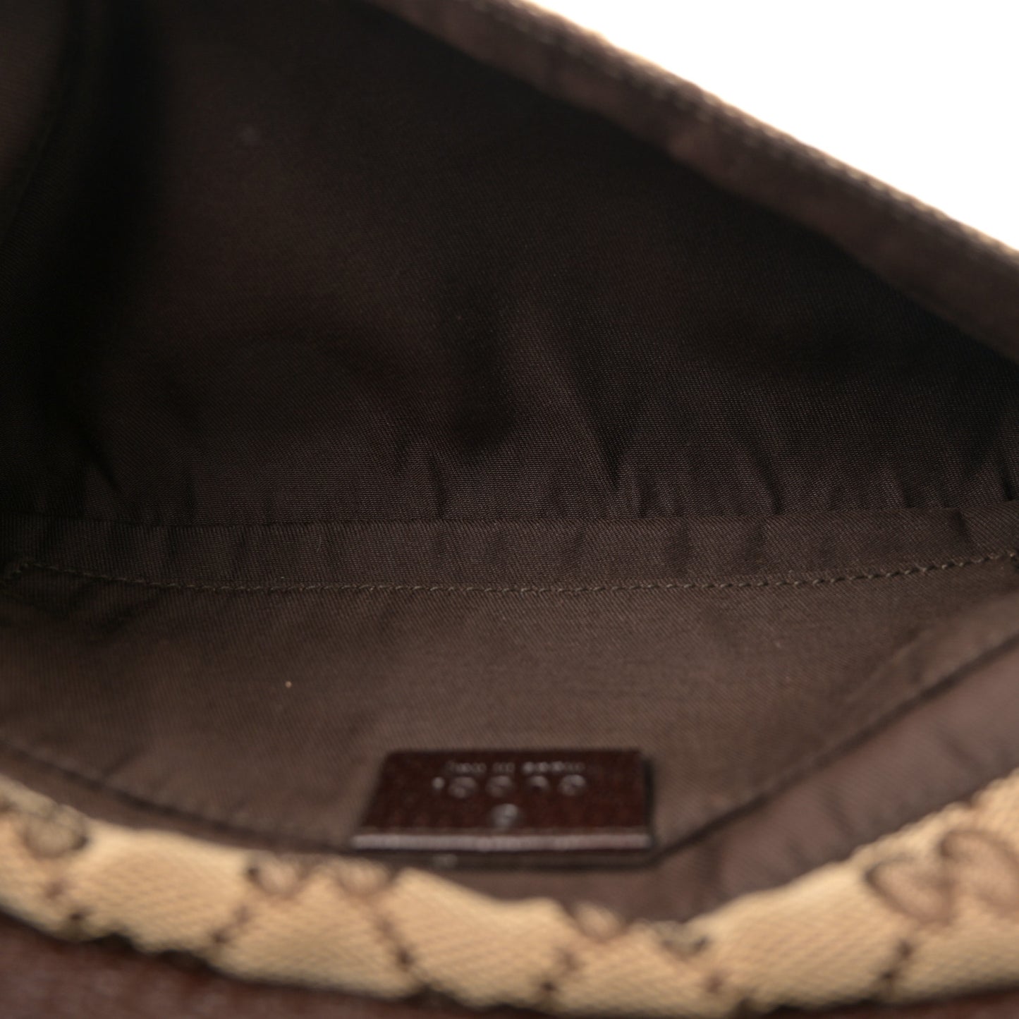Monogram Web Belt Pouch Bag Brown