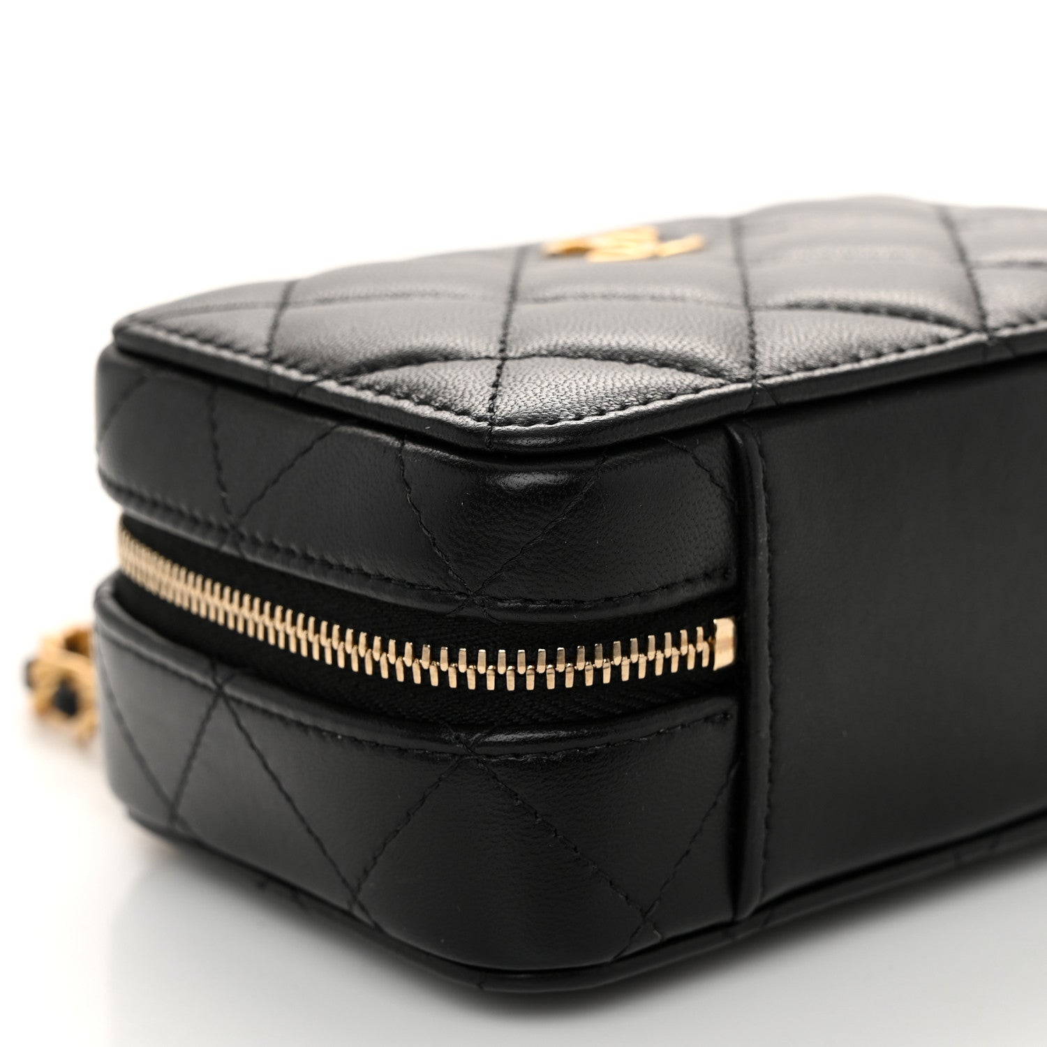 Chanel Lambskin Quilted Top Handle Mini Vanity Case Black 9 of 10