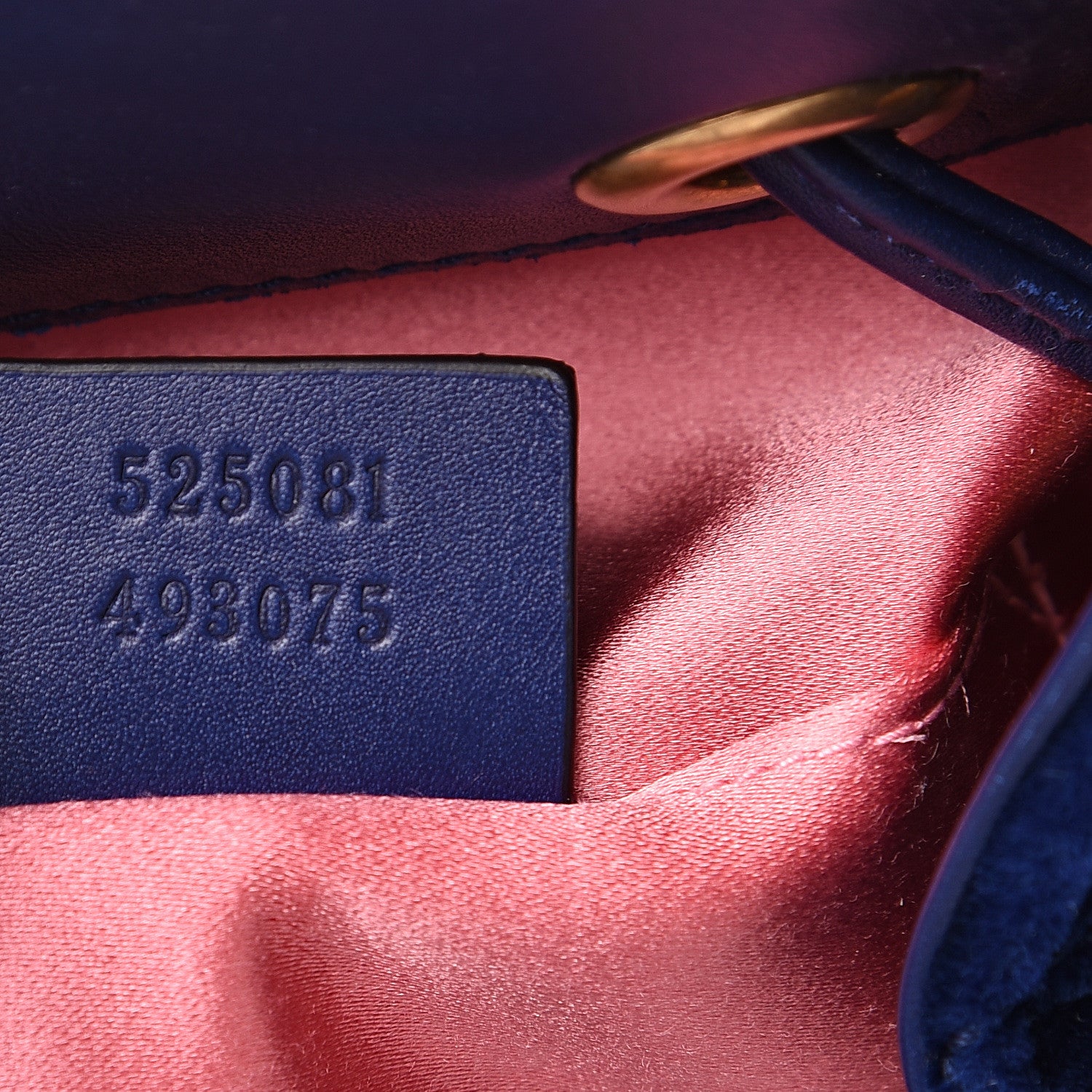 Gucci Velvet Matelasse GG Marmont Bucket Bag Cobalt Blue 6 of 9