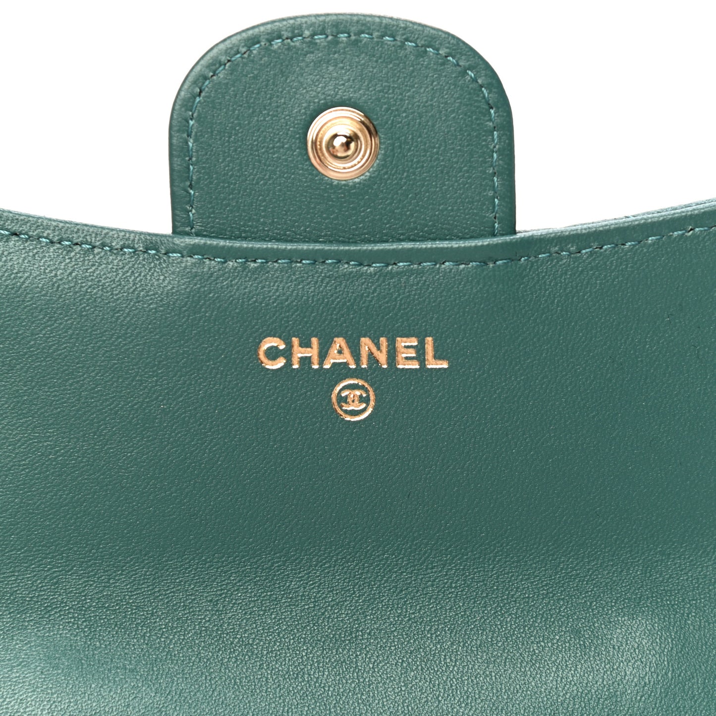 Lambskin Quilted Top Handle Flap Coin Purse With Chain Green