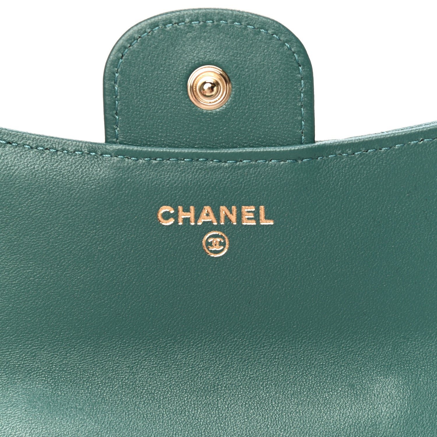 Chanel Lambskin Quilted Top Handle Flap Coin Purse With Chain Green 6 of 11