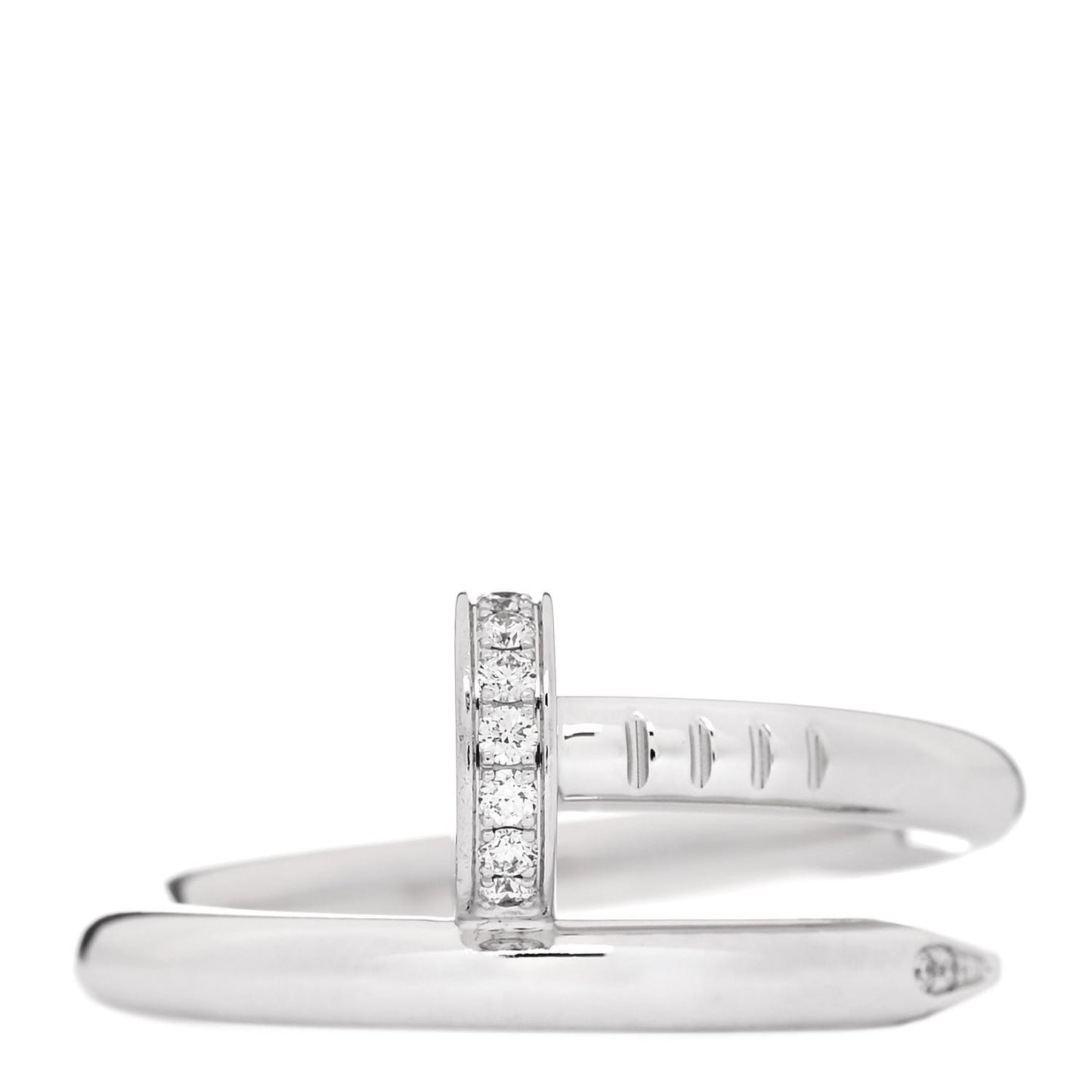 18K White Gold Diamond Juste Un Clou Ring 53 6.25