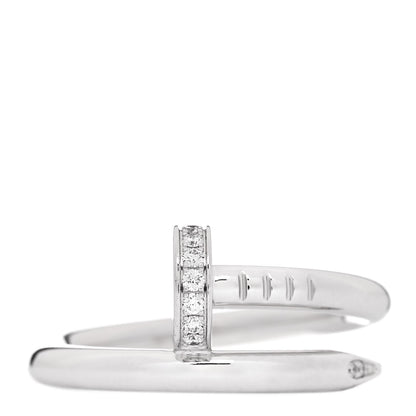 Cartier 18K White Gold Diamond Juste Un Clou Ring 53 6.25 1 of 5