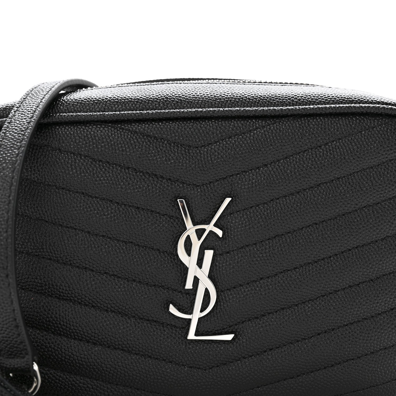 Saint Laurent Grain De Poudre Matelasse Monogram Mini Lou Camera Bag Black 8 of 13