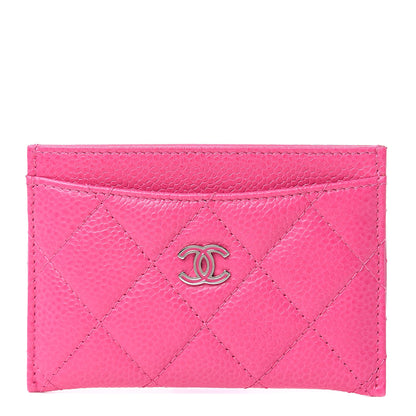 Chanel Caviar Quilted Card Holder Pink 1 of 8