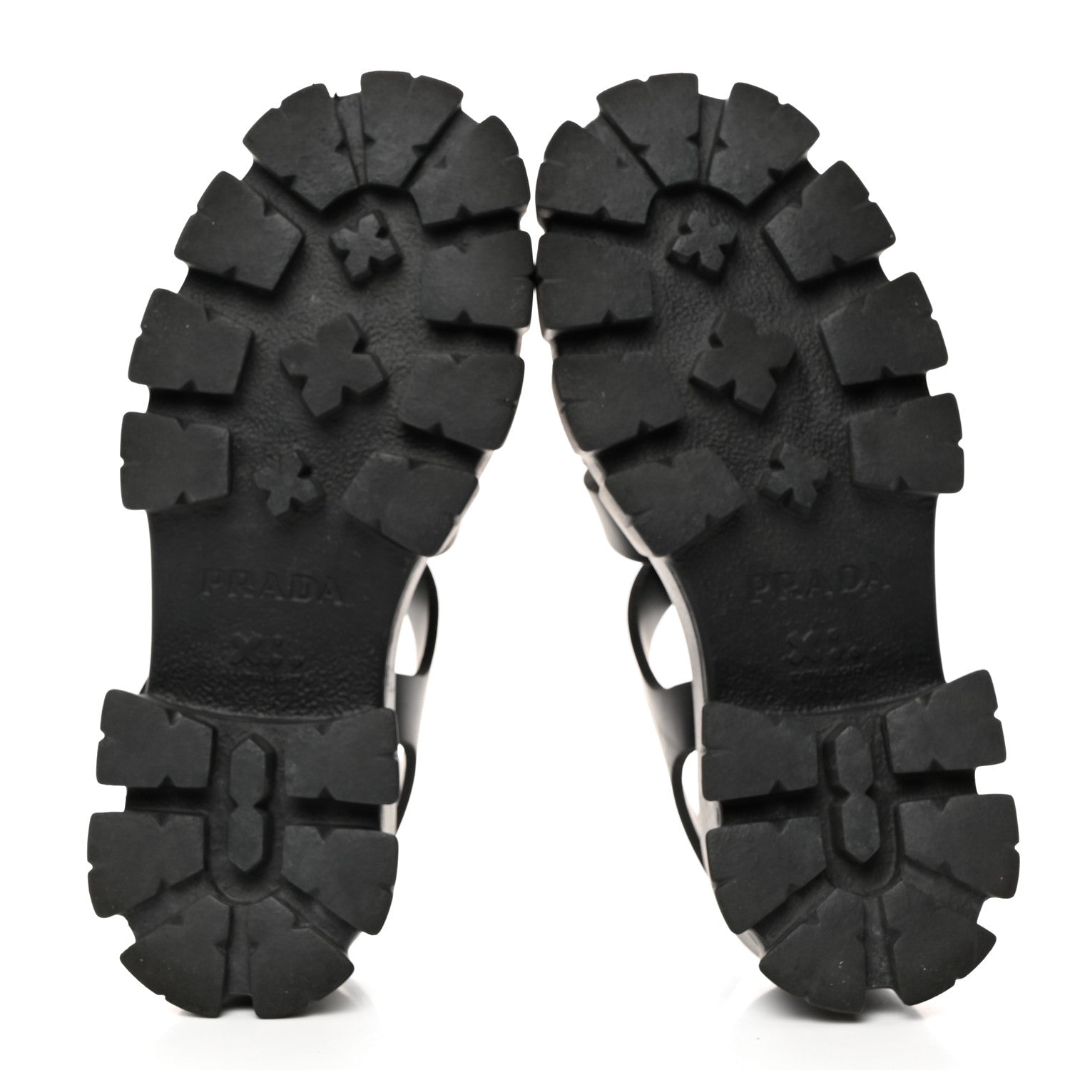 Prada Foam Rubber Triangle Logo Monolith 55mm Cage Sandals 36 Black 5 of 9