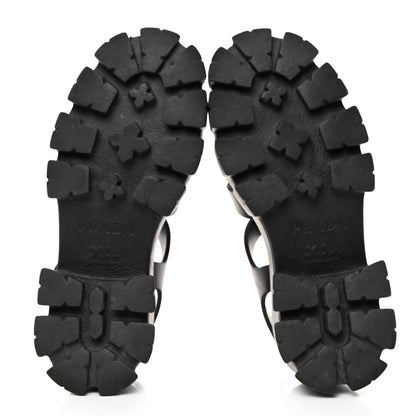 Prada Foam Rubber Triangle Logo Monolith 55mm Cage Sandals 36 Black 5 of 9