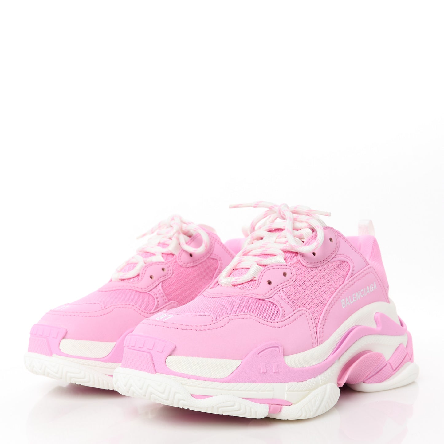 Fabric Mesh Womens Triple S Sneakers 37 Pink White