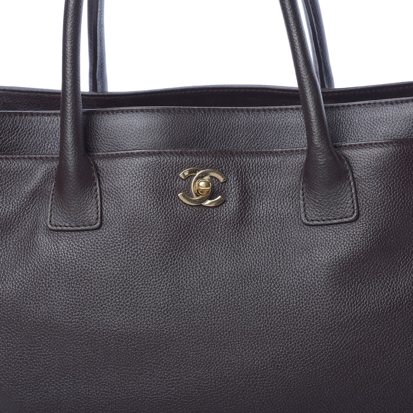 Calfskin Cerf Executive Shopper Tote Brown