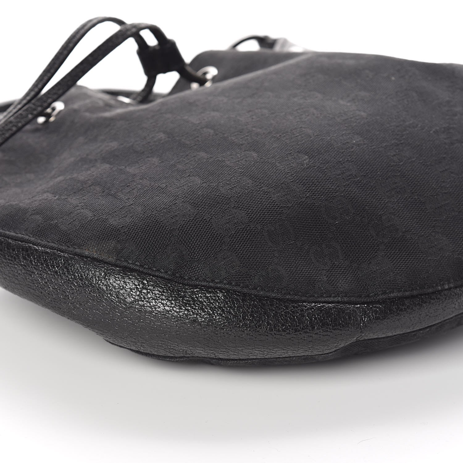 Gucci Monogram Drawstring Hobo Black 8 of 9