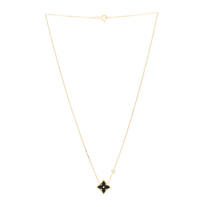 Louis Vuitton 18K Yellow Gold Diamond Black Onyx Color Blossom BB Star Pendant Necklace 2 of 3