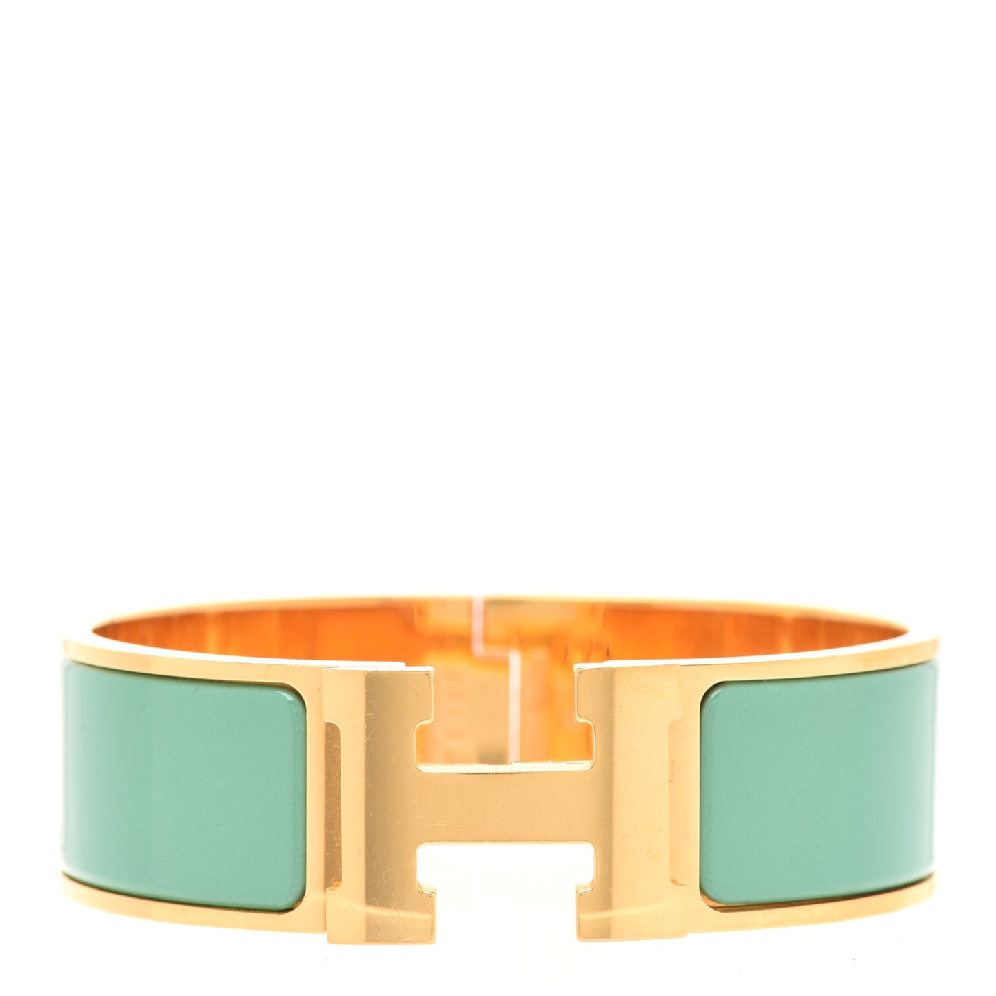 Enamel Wide Clic Clac H Bracelet GM Vert Aqua